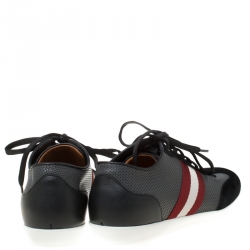 Pre Owned Bally Tricolor Perforated Leather And Suede Harlam Sneakers Size 40