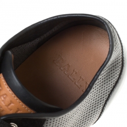 Pre Owned Bally Tricolor Perforated Leather And Suede Harlam Sneakers Size 40