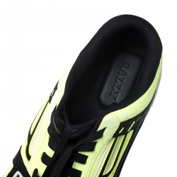 Pre Owned Bally Black/Green Suede and Leather Lace Low Top Sneakers Size 43