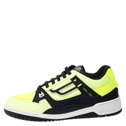 Pre Owned Bally Black/Green Suede and Leather Lace Low Top Sneakers Size 43