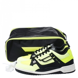 Pre Owned Bally Black/Green Suede and Leather Lace Low Top Sneakers Size 43