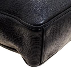 Bally Black Textured Leather Briefcase Laptop Bag