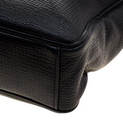 Bally Black Textured Leather Briefcase Laptop Bag