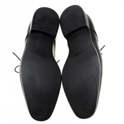 Pre Owned Bally Black Leather Derby Oxfords Lace Up Size 44