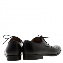 Pre Owned Bally Black Leather Derby Oxfords Lace Up Size 44