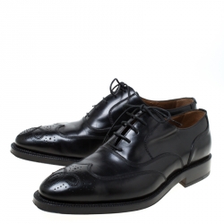 Bally Black Leather Wingtip Lace Up Oxfords Size 41