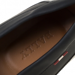 Bally Black Leather Pavel Driving Loafers Size 44
