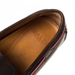 Bally Brown Leather Wakos Slip On Loafers Size 41