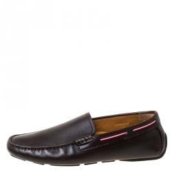 Bally Brown Leather Wakos Slip On Loafers Size 41