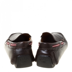 Bally Brown Leather Wakos Slip On Loafers Size 41