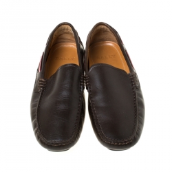 Bally Brown Leather Wakos Slip On Loafers Size 41