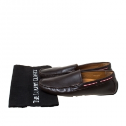 Bally Brown Leather Wakos Slip On Loafers Size 41