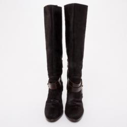 Pre Owned Bally Brown Pony Hair Boots Size 36.5
