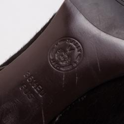 Pre Owned Bally Brown Pony Hair Boots Size 36.5