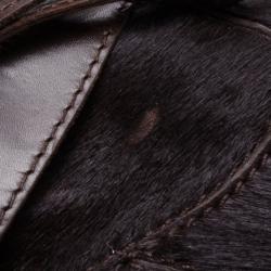 Pre Owned Bally Brown Pony Hair Boots Size 36.5