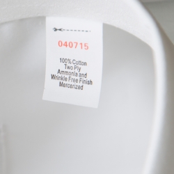 Pre Owned Balmain White Striped Cotton Long Sleeve Button Front Two Ply Shirt L