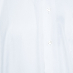 Pre Owned Balmain White Cotton Long Sleeve Button Front Two Ply Shirt L