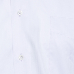 Pre Owned Balmain Purple Striped Cotton Long Sleeve Compact Spun Yarn Two Ply Shirt L