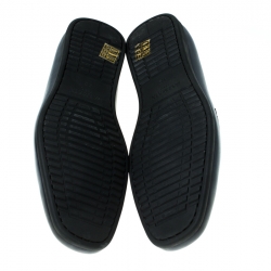 Pre Owned Balmain Blue Leather Loafers Size 42