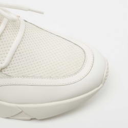Balmain White Leather and Mesh Low Top Sneakers Size 39