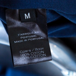 Pre Owned Balmain Navy Blue Jersey Zip Detail Hooded Bomber Jacket M