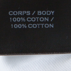 Pre Owned Balmain White Cotton Logo Print Shoulder Button Detail Full Sleeve T-Shirt L