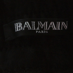 Pre Owned Balmain Black Lambskin Leather Ribbed Panel Detail Moto Pants L