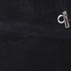 Pre Owned Balmain Black Lambskin Leather Ribbed Panel Detail Moto Pants L