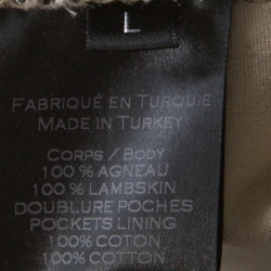 Pre Owned Balmain Beige Lambskin Leather Ribbed Panel Detail Moto Pants L