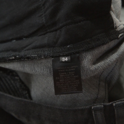 Pre Owned Balmain Grey Cotton Denim Biker Jeans L