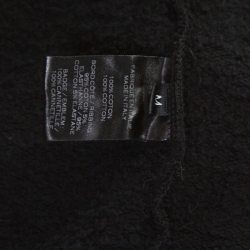 Pre Owned Balmain Black Cotton Embroidered Patch Detail Hooded Jacket M