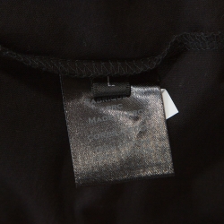 Pre Owned Balmain Black Cotton Gold Logo Relief T-shirt L