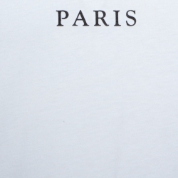 Pre Owned Balmain White Logo Print Cotton Long Sleeve Hooded T-Shirt S