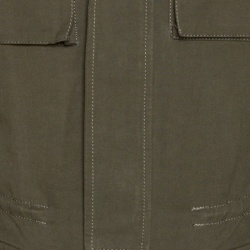 Pre Owned Balmain Olive Green Cotton Linen Zip Front Jacket M