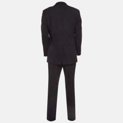 Balmain Vintage Black Striped Wool Suit M