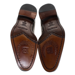 Pre Owned Balmain Black Leather Brogue Detail Lace Up Oxfords Size 45