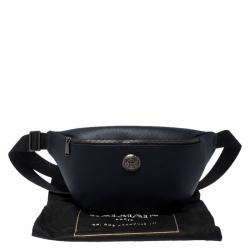 Pre Owned Balmain Navy Blue Leather Belt Bag