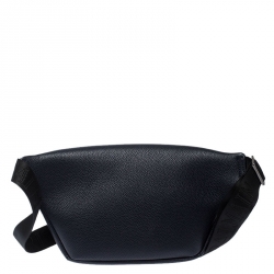 Pre Owned Balmain Navy Blue Leather Belt Bag