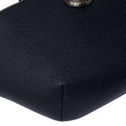 Pre Owned Balmain Navy Blue Leather Belt Bag