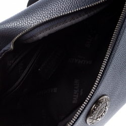 Pre Owned Balmain Navy Blue Leather Belt Bag