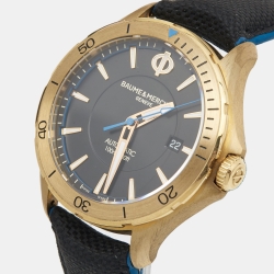 Baume & Mercier Black Bronze Aluminium Calfskin Clifton Club 10500 Men's Wristwatch 42 mm