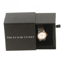 Pre Owned Baume and Mercier Mother of Pearl Stainless Steel and Yellow Gold Riviera Men's Wristwatch 34 mm