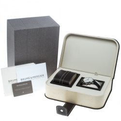 Pre Owned Baume & Mercier White Stainless Steel Capeland Flyback M0A10006 Men's Wristwatch 44 mm