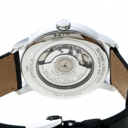 Pre Owned Baume And Mercier Silver White Stainless Steel Classima 65679 Men's Wristwatch 42 mm