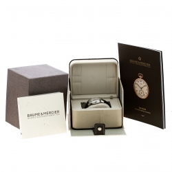 Pre Owned Baume And Mercier Silver White Stainless Steel Classima 65679 Men's Wristwatch 42 mm