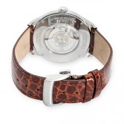 Baume & Mercier Grey Stainless Steel and Leather Clifton GMT MOA10111 Men's Wristwatch 43MM