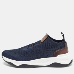 Pre Owned Berluti Blue Mesh Low Top Sneakers Size 42.5