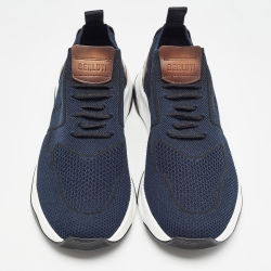 Pre Owned Berluti Blue Mesh Low Top Sneakers Size 42.5