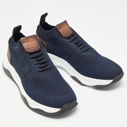 Pre Owned Berluti Blue Mesh Low Top Sneakers Size 42.5
