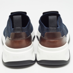 Pre Owned Berluti Blue Mesh Low Top Sneakers Size 42.5